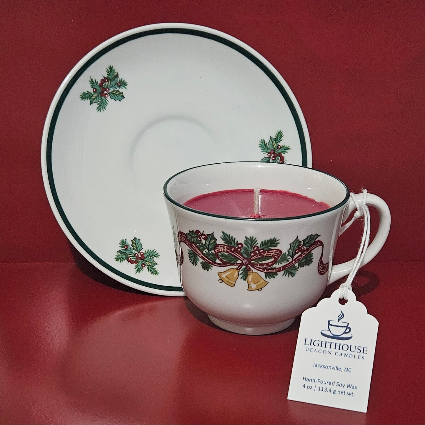 Johnson Bros. Christmas Holly Bells Teacup & Saucer