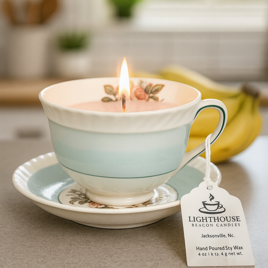 Old English Rose Teacup & Saucer (Banana Nut Bread)